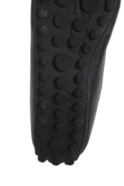 Karl Lagerfeld Women's Leather Round Toe Slip-On Loafers Shoes Black Size 8