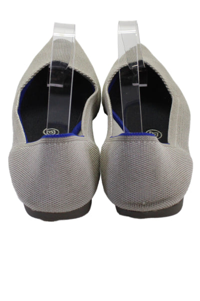 Rothys Women's Pointed Toe Slip-On Mary Jane Flat Shoes Gray Size 8