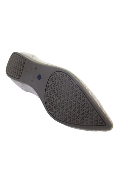 Rothys Women's Pointed Toe Slip-On Mary Jane Flat Shoes Gray Size 8