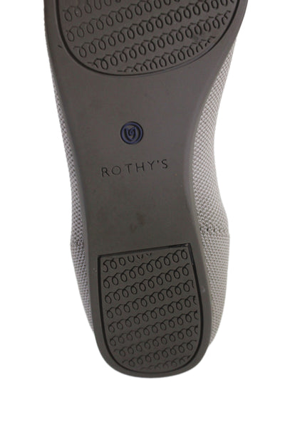Rothys Women's Pointed Toe Slip-On Mary Jane Flat Shoes Gray Size 8
