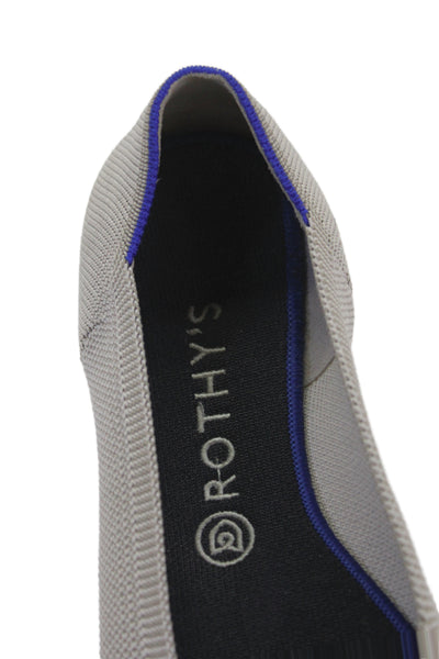 Rothys Women's Pointed Toe Slip-On Mary Jane Flat Shoes Gray Size 8