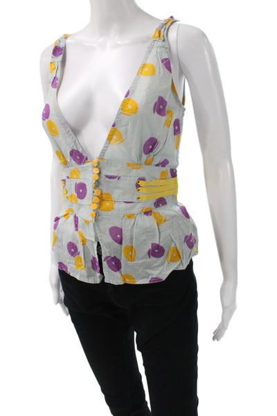 Marc Jacobs Womens Gray Floral Polka Dot V-Neck Camisole Size 4