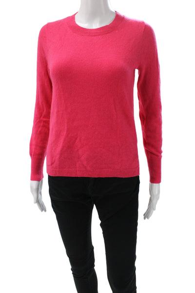 J Crew Women Pullover Cashmere Crew Neck Pink Sweater Size S
