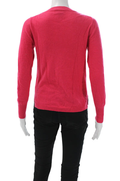 J Crew Women Pullover Cashmere Crew Neck Pink Sweater Size S