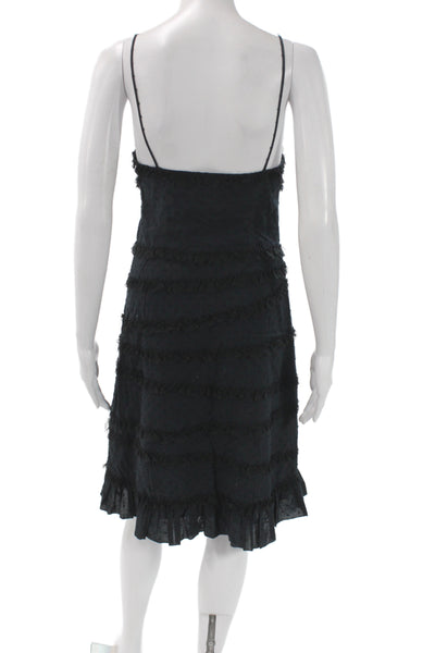 Moschino Cheap & Chic Women Black Polka Dot V-Neck Slip Dress Mini Size 6