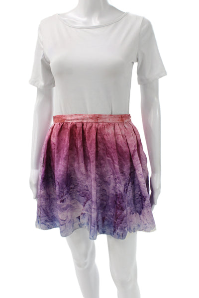 Opening Ceremony Women Mini Skirt Multicolor Cotton Button Abstract Size 2