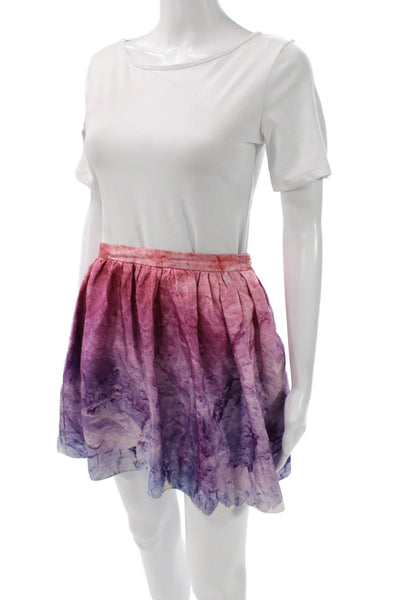 Opening Ceremony Women Mini Skirt Multicolor Cotton Button Abstract Size 2