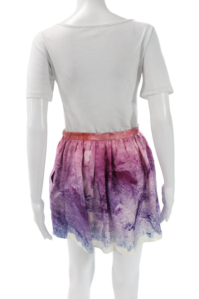 Opening Ceremony Women Mini Skirt Multicolor Cotton Button Abstract Size 2