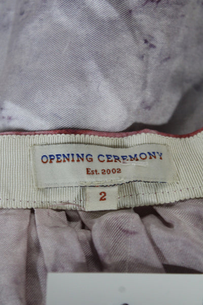 Opening Ceremony Women Mini Skirt Multicolor Cotton Button Abstract Size 2