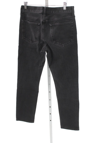 Everlane Mens Straight Jeans Black High Rise Button Cotton Size 31