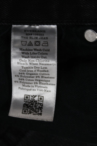 Everlane Mens Straight Jeans Black High Rise Button Cotton Size 31