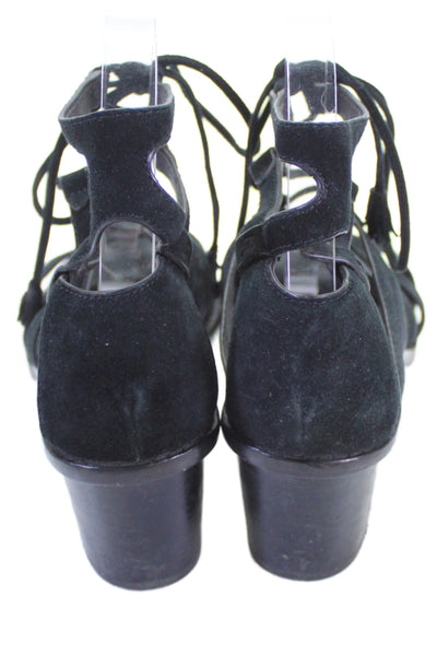 Frye Womens Suede Strappy Sandals Heels Black Size 7