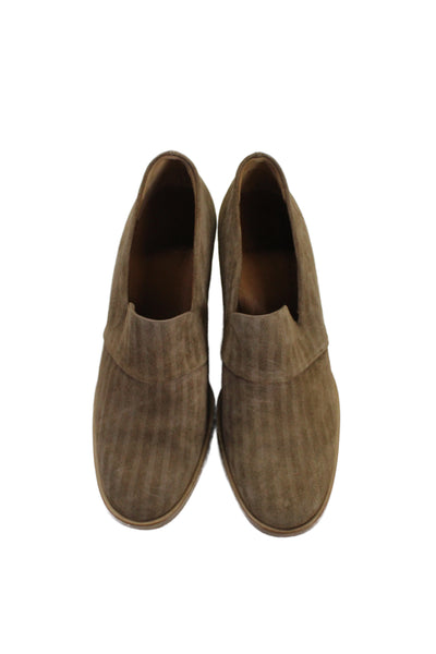 Coclico Womens Suede Slip On Loafer Heels Beige Size 37 7