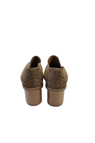 Coclico Womens Suede Slip On Loafer Heels Beige Size 37 7