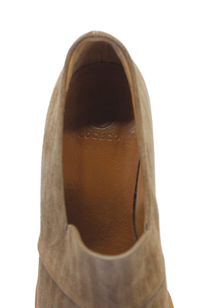 Coclico Womens Suede Slip On Loafer Heels Beige Size 37 7