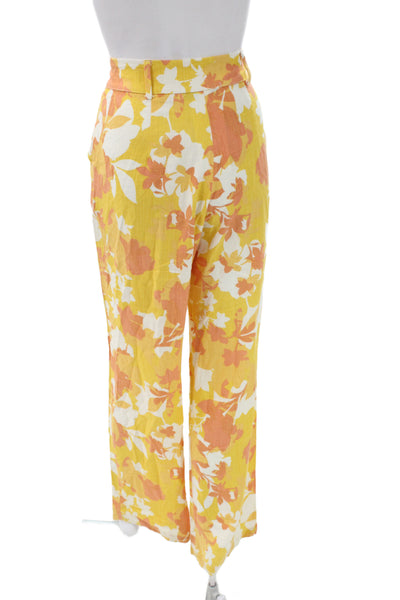 Stillwater Women Paperbag Floral Pants Multicolor Button Inseam 32 Size M