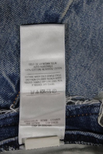 Hudson Womens Cut-Off Shorts Blue Cotton Button Size 25