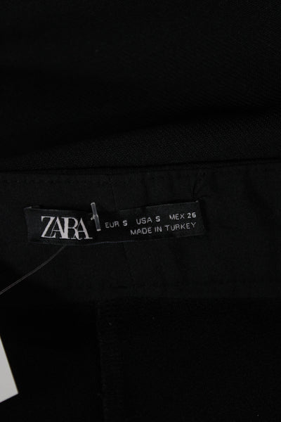 Zara Women Bermuda Shorts Black Button Solid Spring Size S