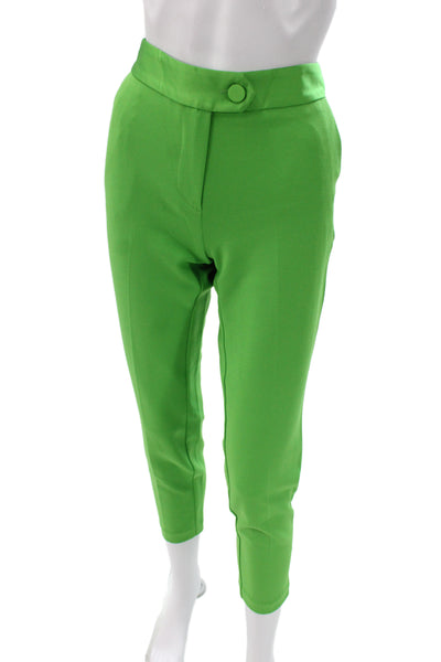 Imperial Women Pant Suit Green Polyester 3/4 Sleeve Button Business Size M