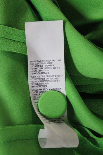 Imperial Women Pant Suit Green Polyester 3/4 Sleeve Button Business Size M