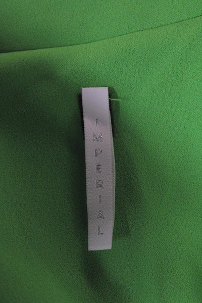 Imperial Women Pant Suit Green Polyester 3/4 Sleeve Button Business Size M