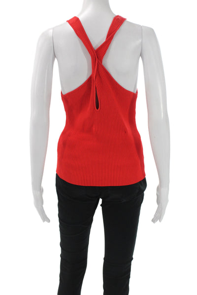 Intermix Womens Red V-Neck Camisole Rayon Solid Sleeveless Size S