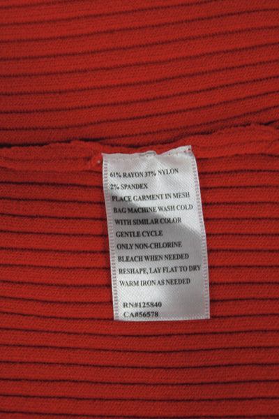 Intermix Womens Red V-Neck Camisole Rayon Solid Sleeveless Size S