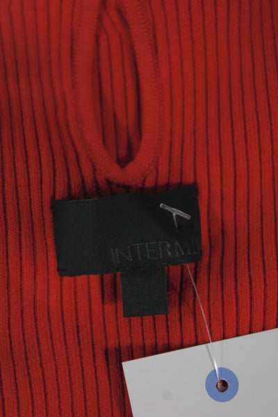 Intermix Womens Red V-Neck Camisole Rayon Solid Sleeveless Size S