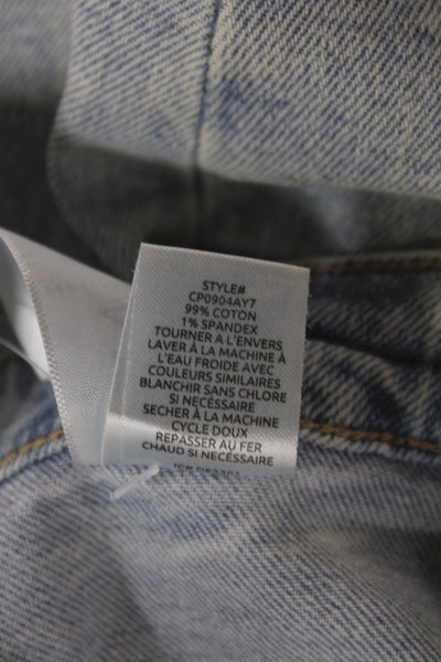 Sanctuary Womens Cropped Cargo Jeans Blue High Rise Button Cotton Size 26