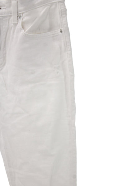 J Crew Womens Straight White High Rise Cotton Jeans Size 26