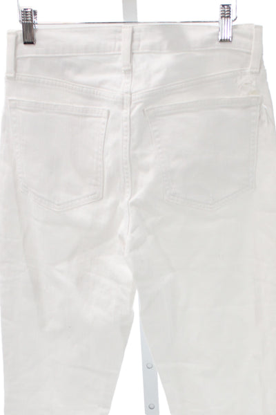 J Crew Womens Straight White High Rise Cotton Jeans Size 26