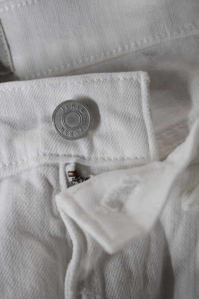 J Crew Womens Straight White High Rise Cotton Jeans Size 26