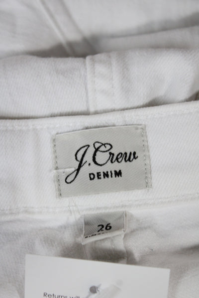 J Crew Womens Straight White High Rise Cotton Jeans Size 26