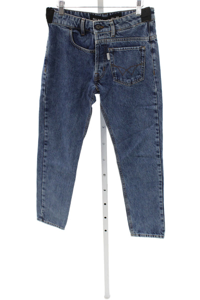 Filles A Papa Women Straight Blue High Rise Cotton Jeans Size 26