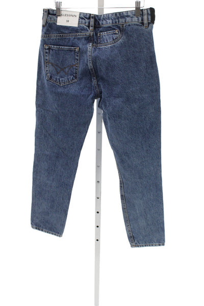 Filles A Papa Women Straight Blue High Rise Cotton Jeans Size 26