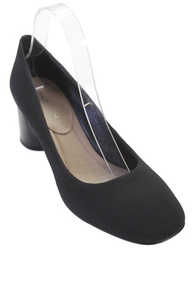 Donald J Pliner Womens Square Toe Slip On Pumps Heels Black Size 8M
