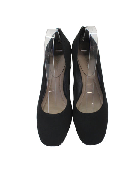Donald J Pliner Womens Square Toe Slip On Pumps Heels Black Size 8M
