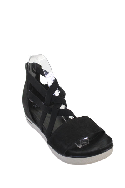 Eileen Fisher Womens Strappy Platform Sandals Black Size 8