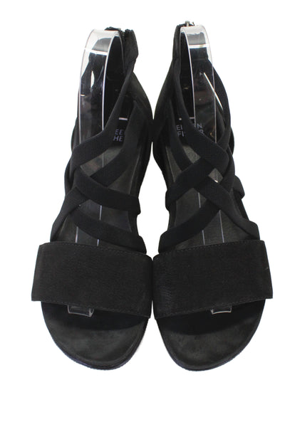 Eileen Fisher Womens Strappy Platform Sandals Black Size 8