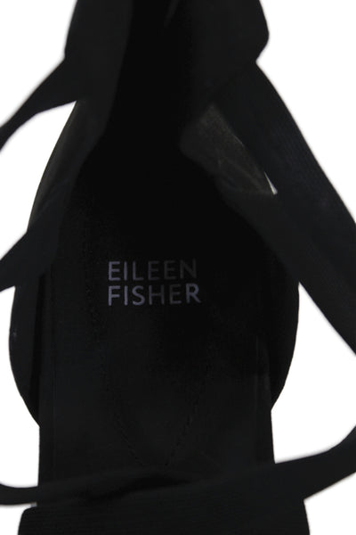 Eileen Fisher Womens Strappy Platform Sandals Black Size 8