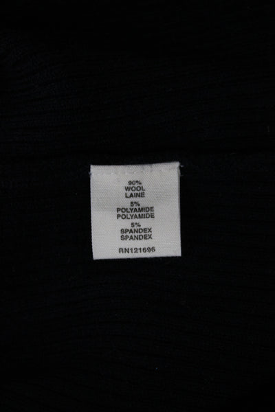 Demylee Women Black Sweater Dress Wool Crew Neck Long Sleeve Pullover Size XS