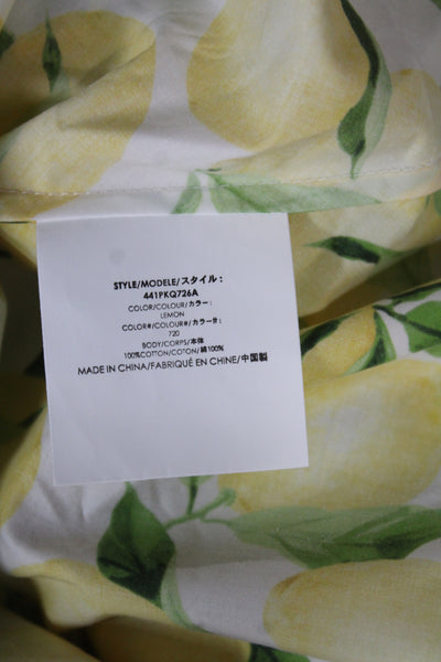 Michael Kors Collection Womens Yellow Floral Shirt Dress Sleeveless Size 8
