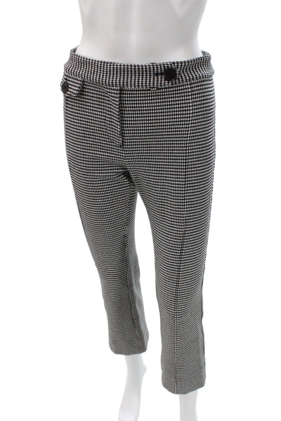 Derek Lam 10 Crosby Women Black Ankle Check Pants Size 2