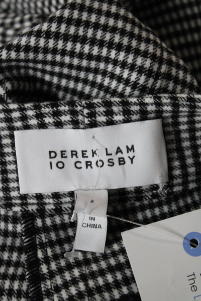 Derek Lam 10 Crosby Women Black Ankle Check Pants Size 2