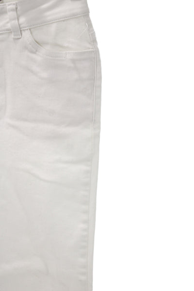 Dorothee Schumacher Womens Skinny Jeans White Button Mid Rise Cotton Size 1