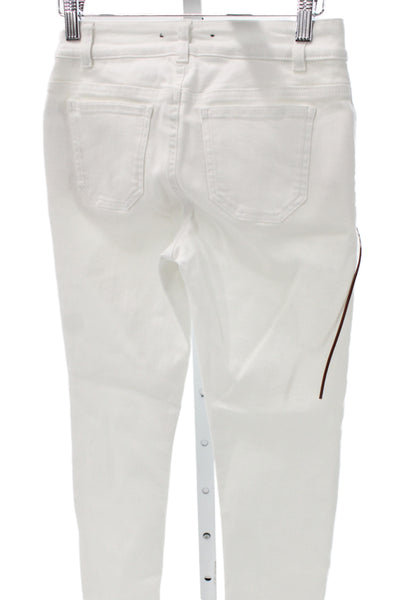 Dorothee Schumacher Womens Skinny Jeans White Button Mid Rise Cotton Size 1