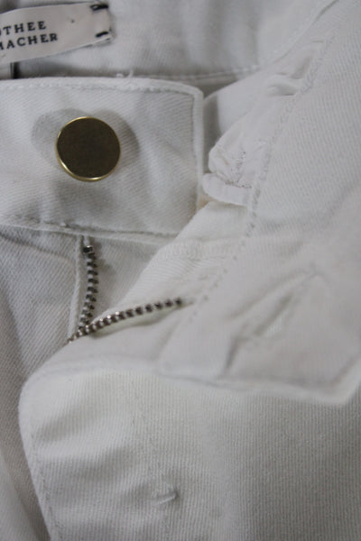 Dorothee Schumacher Womens Skinny Jeans White Button Mid Rise Cotton Size 1
