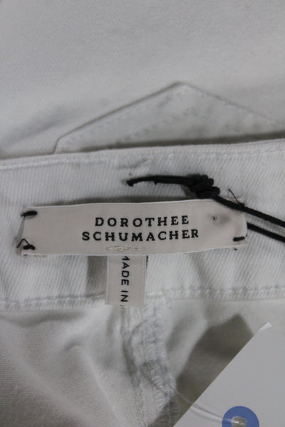 Dorothee Schumacher Womens Skinny Jeans White Button Mid Rise Cotton Size 1