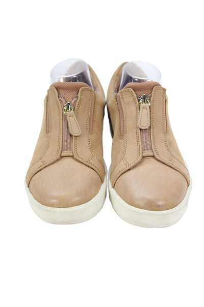 Clarks Womens Leather Zip Up Fashion Sneaker Brown Size 10
