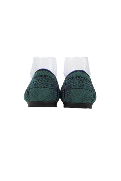 Rothys Womens Canvas Striped Speckled Pattern Flats Green Size 10